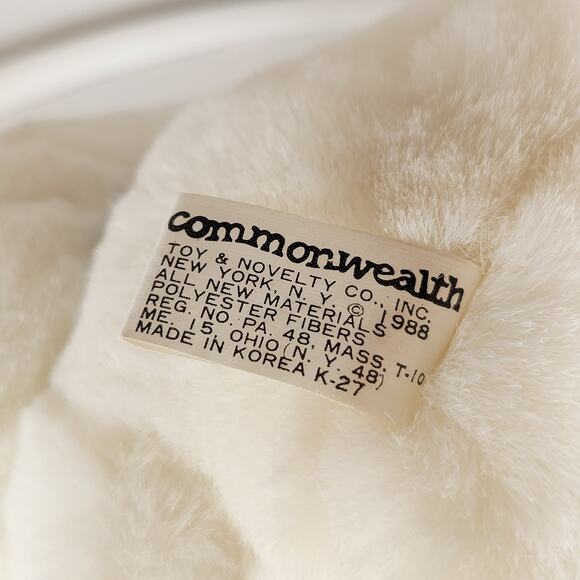 Commonwealth Classic Cuddables Teddy Bear Plush Stuffed Animal 8" White 1988 VTG - Picture 10 of 11